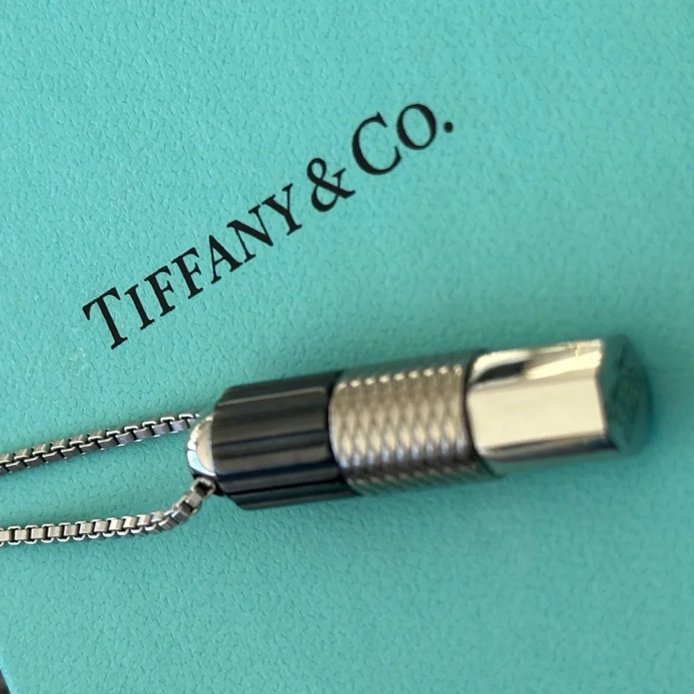 Unisex Tiffany Titanium and Steel 20" Pendant Necklace - Picture 4 of 5